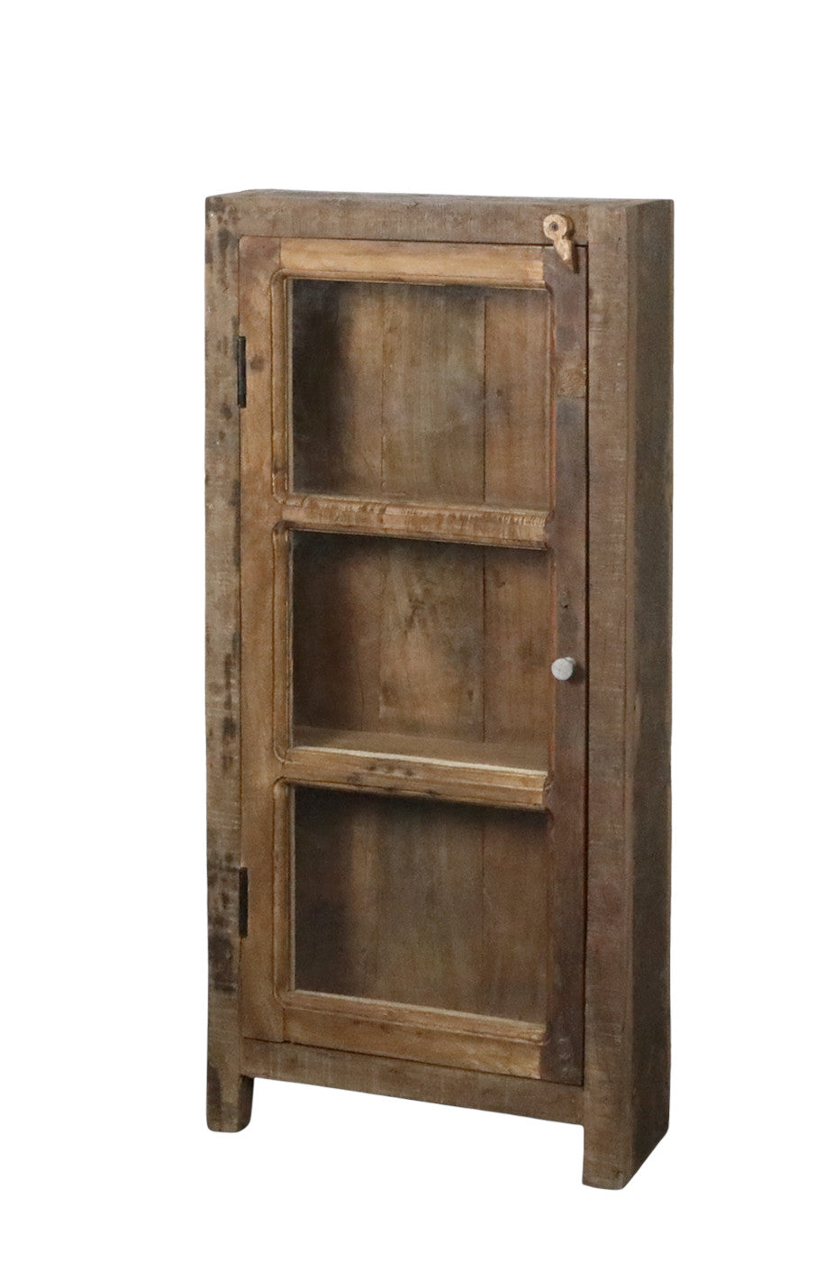 WENDI, kleine schmale Vitrine Altholz - cosmali-shop.de