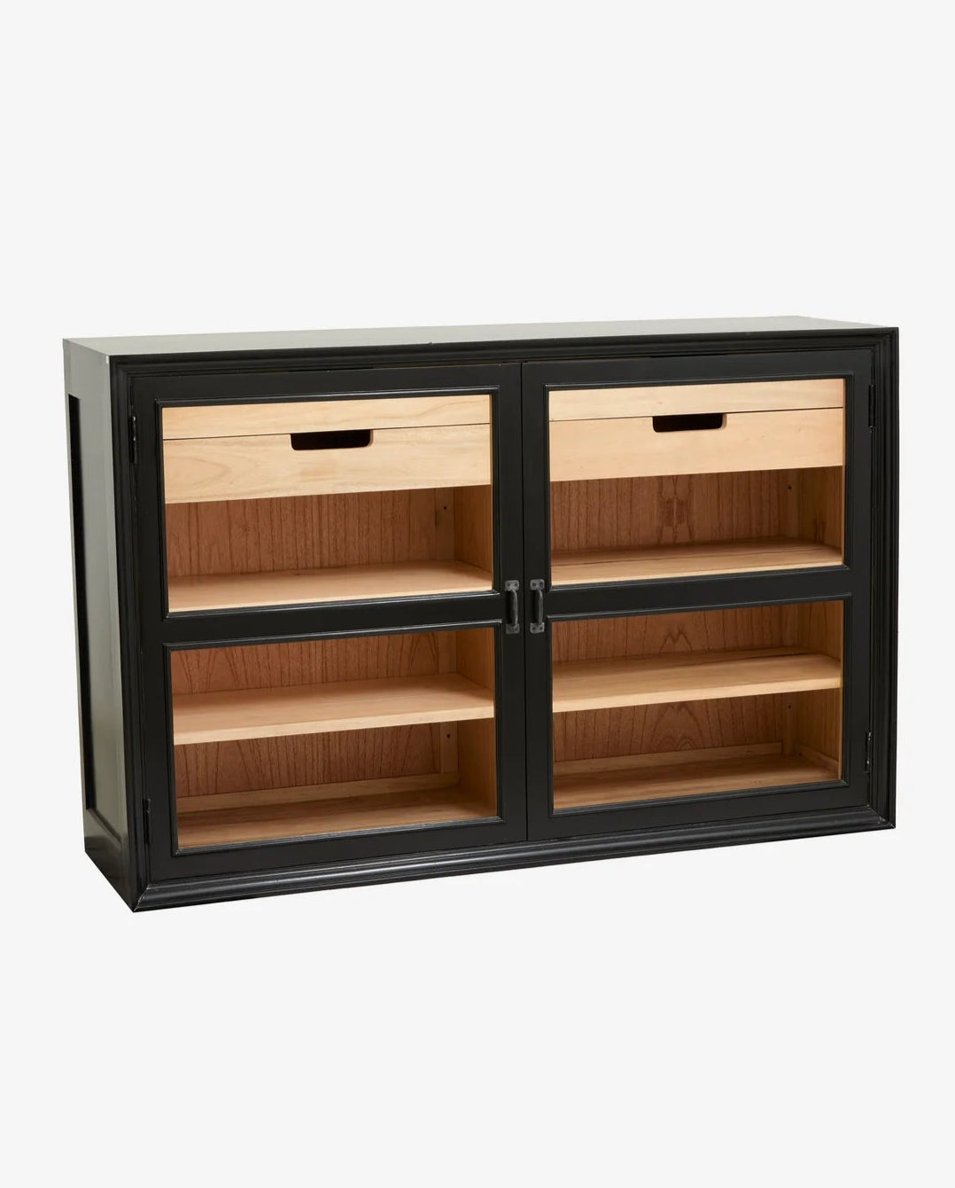 Anrichte schwarz-natur Holz B 148 cm