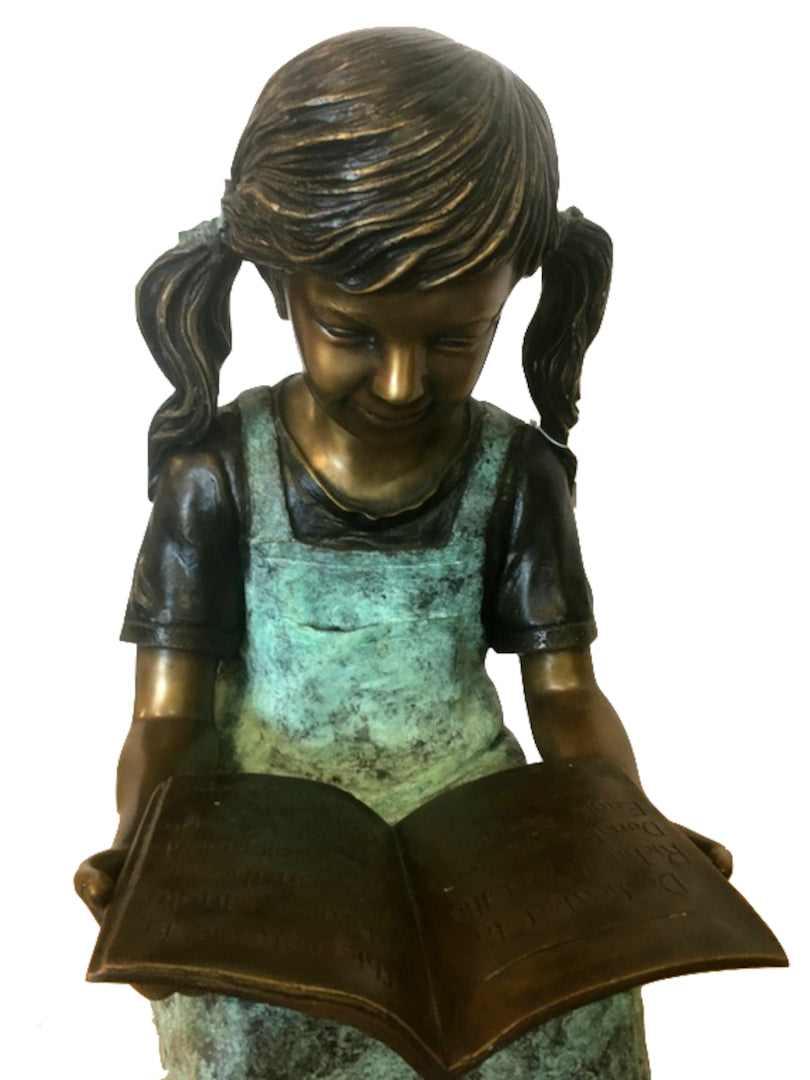 Bronze Skulptur " Mädchen mit Buch" - cosmali-shop.com