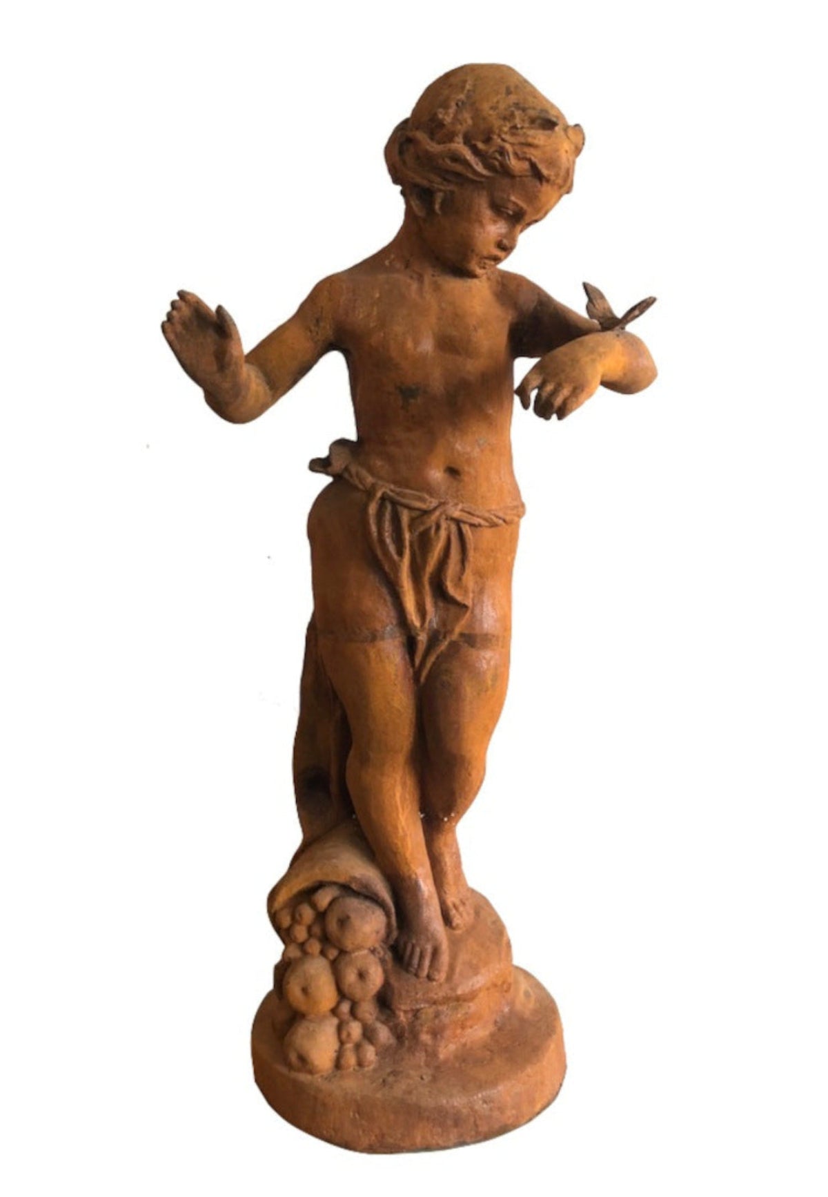 Gartenskulptur "Junge mit Schmetterling"