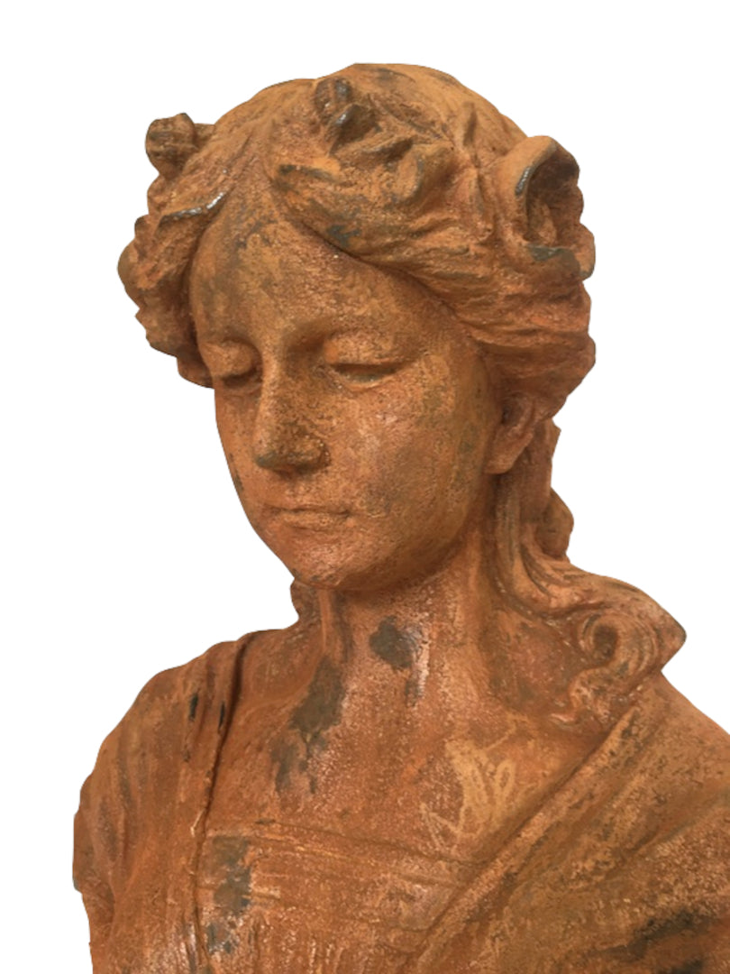 Gartenskulptur "Damenbüste" aus Gusseisen - cosmali-shop.com