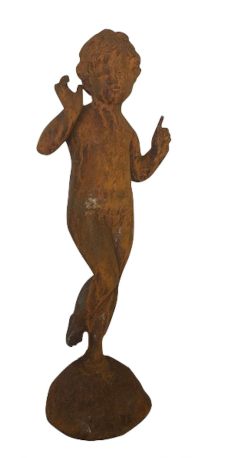 Gartenskulptur "Junge aus Gusseisen"