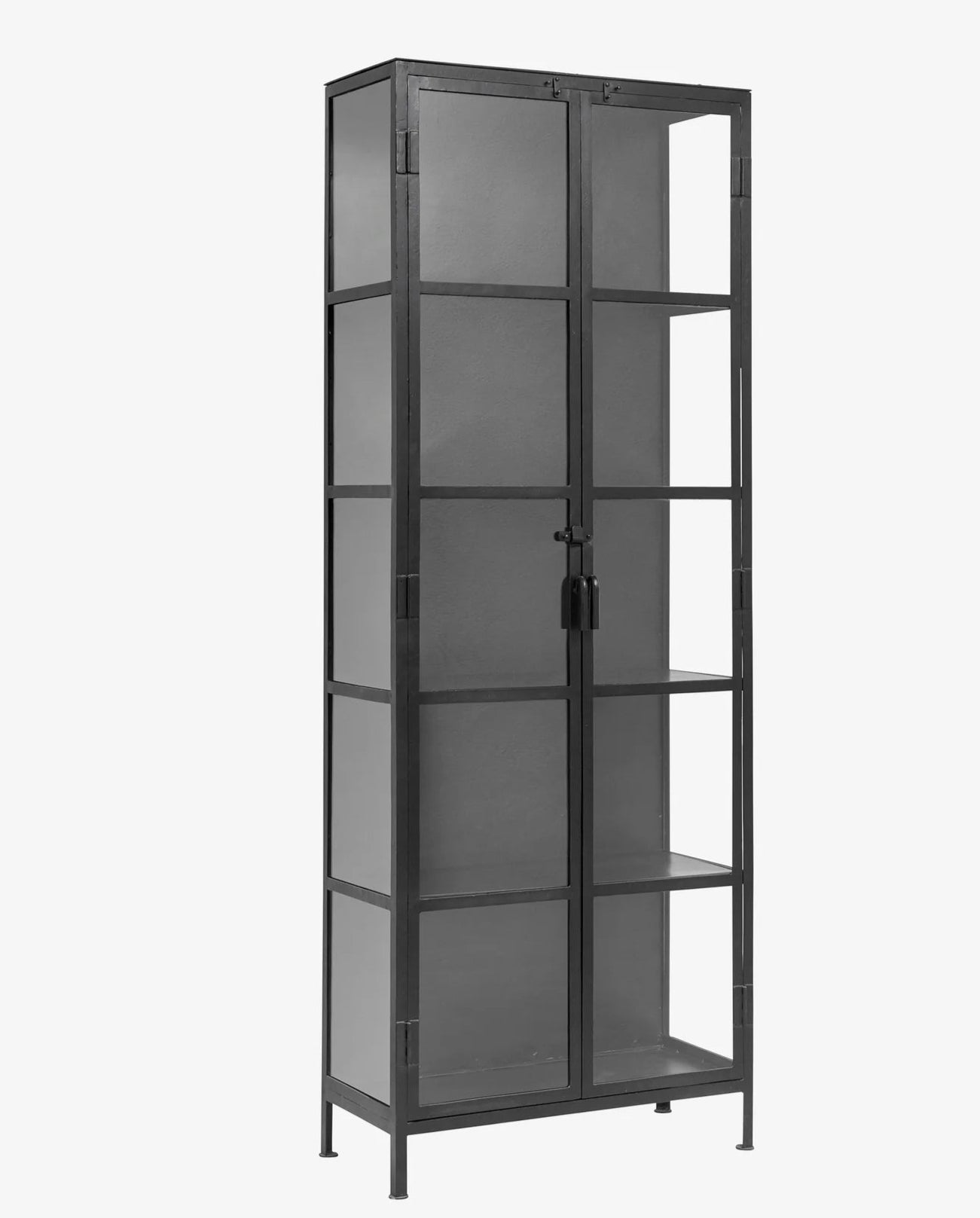 große Metall Vitrine H 214 cm