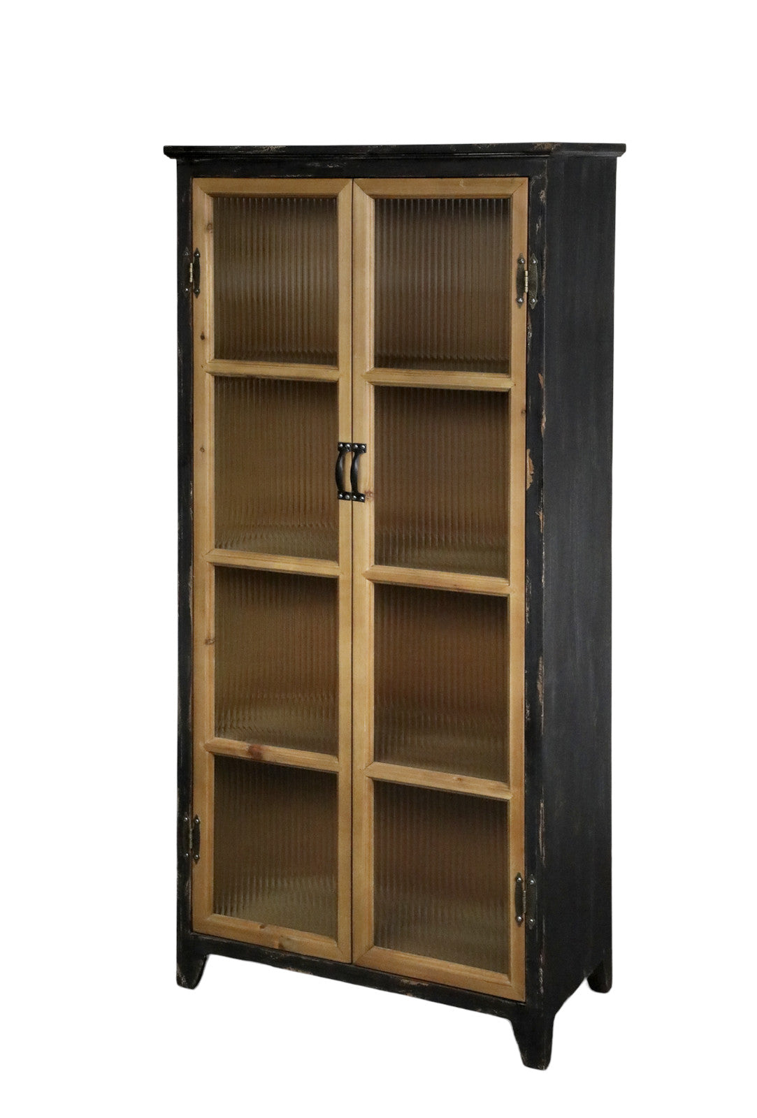 Vitrine vintage mit Riffelglas - Schrank - cosmali-shop.de