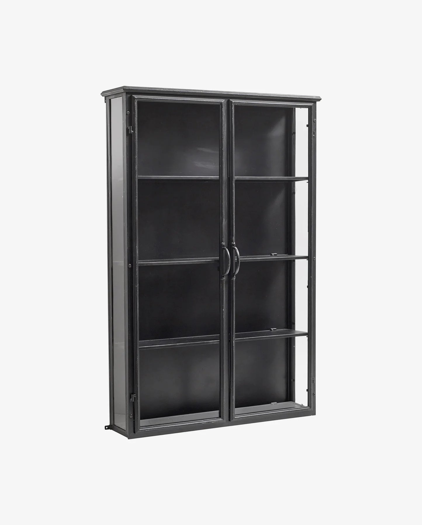 Wandvitrine BELLA schwarz Metall H 121 cm industrial - cosmali-shop.com