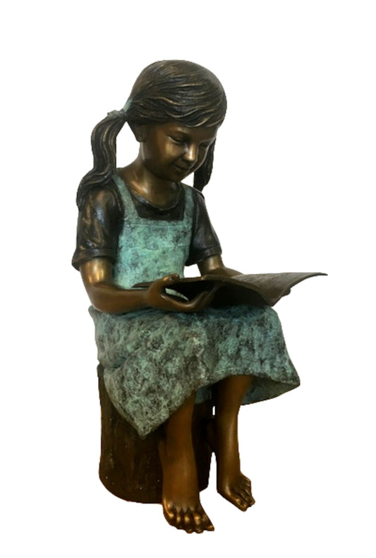 Bronze Skulptur " Mädchen mit Buch" - cosmali-shop.com