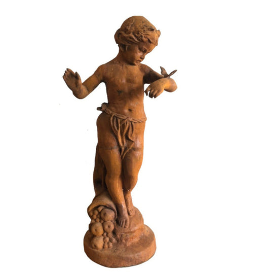 Gartenskulptur "Junge mit Schmetterling"