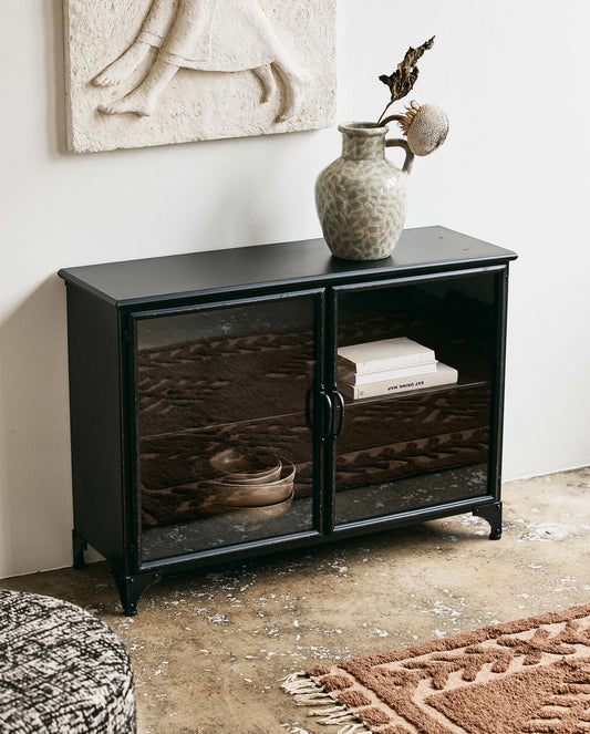 Vintage Sideboard-Vitrine industriell