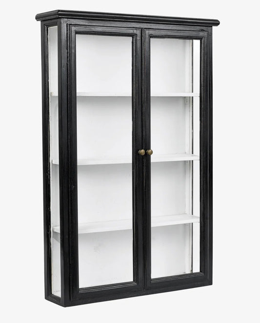 Wandvitrine schwarz-weiß Landhausstil 